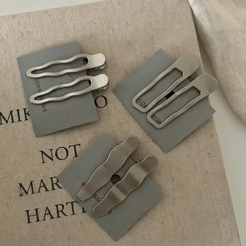 Minimalistische Metall Wellen Haarklammern Für Damen Geometrische Linie Entenschnabel Clip Elegante Matte Silber Gold Kopfschmuck