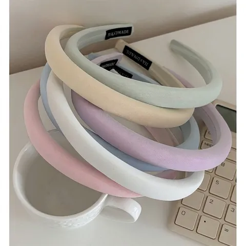 Cerchietto per Capelli Donna Imbottito in Spugna Tinta Unita in Tessuto Fatto a Mano Minimalista Accessori per Capelli Quotidiano