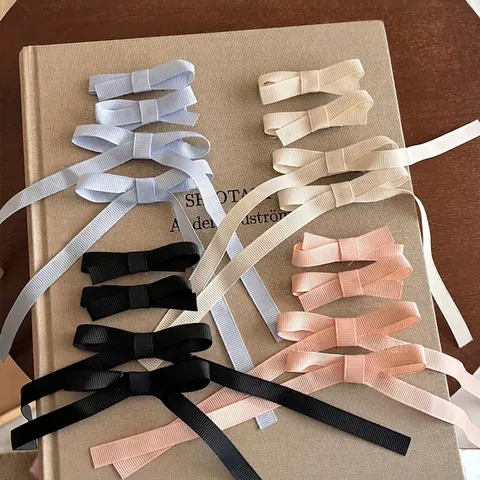 Lot de Barrettes à Nœud Douces Coréennes pour Femmes Pinces Latérales en Tissu avec Ruban Faites à la Main Accessoires Cheveux