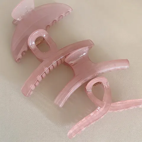 Clip per Capelli a Squalo in Acrilico Rosa Gelatina per Donna Elegante Clip Geometrica Grande Accessori per Capelli Fatti a Mano