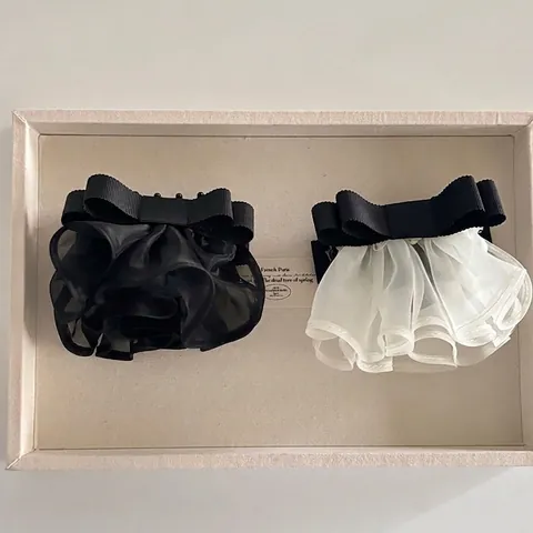 Pinza de Pelo con Lazo de Malla Retro Francés para Mujer Elegante Clip de Cangrejo de Tela de Organza Accesorio para el Pelo