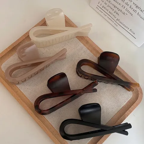 Große Acryl Haifisch Haarklammer Französisch Vintage Minimalistisch Haarkralle Elegant Matt Transparent Haarschmuck Für Damen Alltag Pendeln