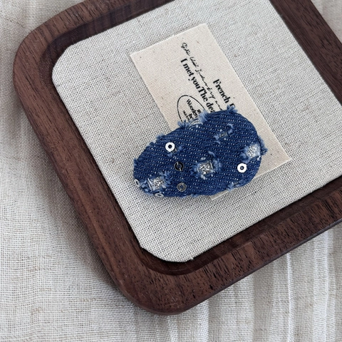 Handmade Denim Tweed Bowknot BB Hair Clip For Women Retro Frayed Edges Bangs Clip Fashion Daily Commuter Hair Accessories