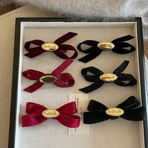 Squisito Fermaglio per Capelli con Fiocco in Velluto per Donna Fermaglio Laterale in Nastro Fatto a Mano Accessori per Capelli Retrò