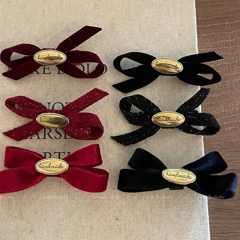 Squisito Fermaglio per Capelli con Fiocco in Velluto per Donna Fermaglio Laterale in Nastro Fatto a Mano Accessori per Capelli Retrò
