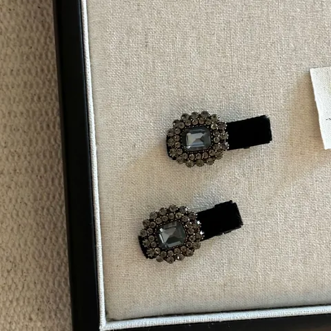Fermaglio per Capelli Vintage in Velluto con Zirconia per Donna Clip a Becco d'Anatra Geometrica con Strass Accessorio per Capelli