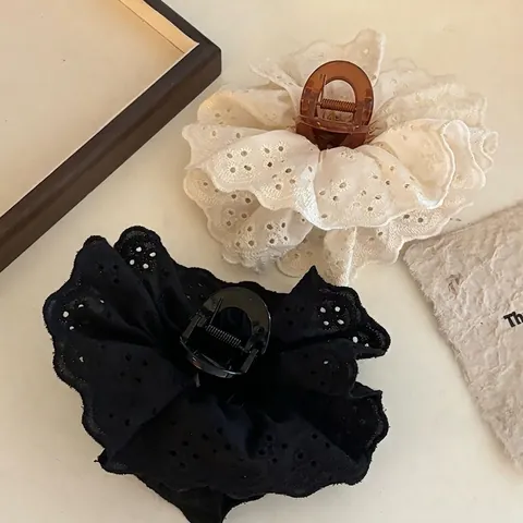 Elegante Molla per Capelli Grande in Pizzo Stile Balletto Molla a Squalo per Capelli Folti Accessori per Capelli Fatti a Mano