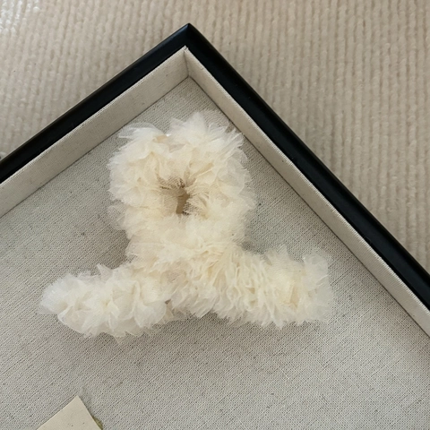 Französischer Vintage Spitzennetz Haarklammer Eleganter Mittlerer Haifisch Clip Für Damen Mode Handgefertigter Haarschmuck
