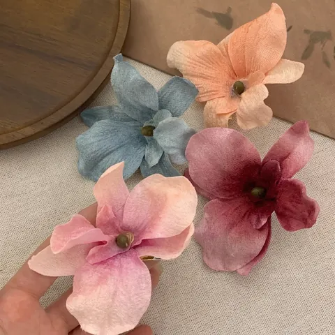 Eleganter Seidengaze Orchidee Blume Haarclip Handgefertigter Antiker Stil Schmetterlingsorchidee Seitenclip Für Damen Haarschmuck