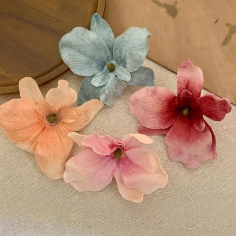 Eleganter Seidengaze Orchidee Blume Haarclip Handgefertigter Antiker Stil Schmetterlingsorchidee Seitenclip Für Damen Haarschmuck
