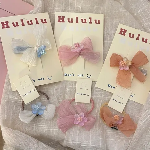 Süße Chiffon Blume Schleife Haarklammern Für Mädchen Netzstoff Schleife Entenschnabel Barrette Weiche Haargummi Kinder Haarschmuck