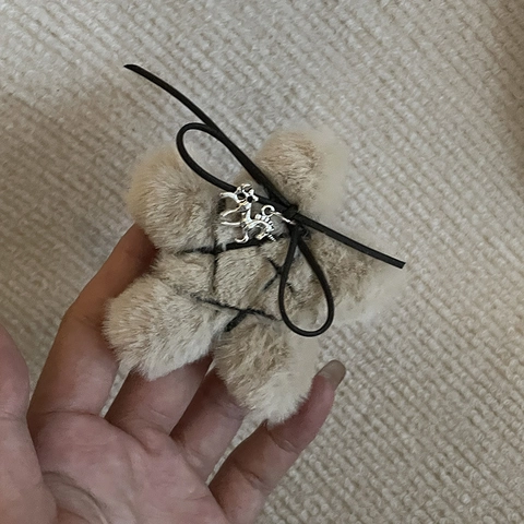 Handmade Plush Star Hair Clip For Women Winter Fashion Milk Tea Color Bowknot BB Clip Geometric Hair Accessories Jewelry