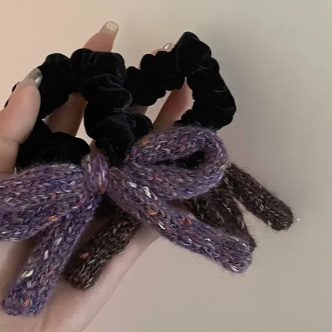 Vintage Gebreide Strik Scrunchie Fluwelen Haarelastiek Voor Dames Elegant Oversized Haartouw Achterhoofd Haaraccessoire