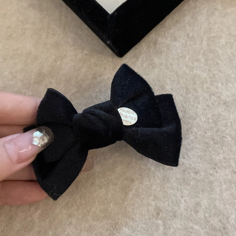 Elegante Molletta per Capelli con Fiocco in Velluto per Donna Stile Coreano Forcina in Tessuto con Fibbia in Metallo