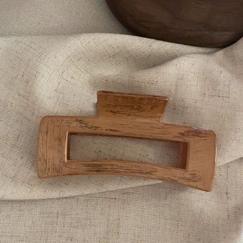 Molla per Capelli Donna Rétro Texture Venatura del Legno Geometrica Elegante Accessorio per Capelli in Tessuto per Styling