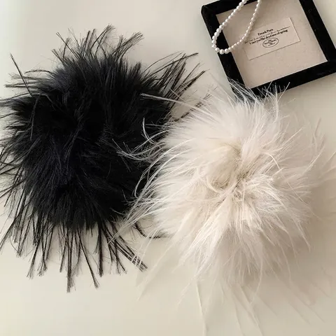 Eleganti Elastici per Capelli Grandi in Peluche e Piume Sintetiche Alta Estetica Morbidi Elastici per Capelli da Donna Ragazza Accessori per Capelli