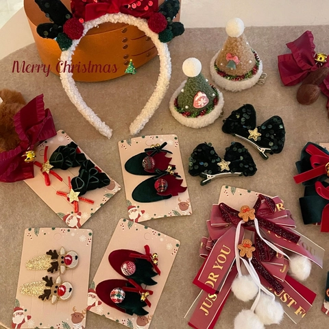 Weihnachts Haarklammern Haarreif Plüsch Elchgeweih Schleife Lebkuchenmann Haarnadel Festlich Party Foto Requisiten Zubehör Für Damen Kinder