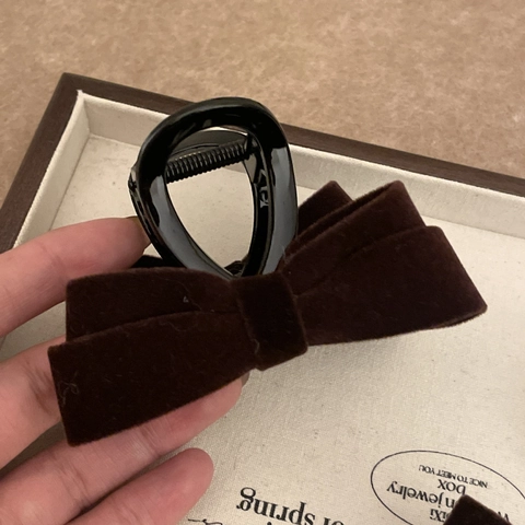 Elegante Set Di Fermagli Per Capelli E Elastici In Velluto Con Fiocco E Decorazione Con Perla Artificiale Accessori Vintage Per Donna