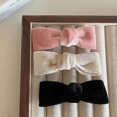 Eleganter Samt Schleife Haarclip Für Damen Modische Stoff Handgefertigte Haarspangen Süßer Ballett Stil Haarschmuck