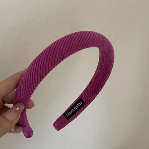 Fascia Larga in Maglia a Costine Sofisticata Coreana Cerchietto Imbottito in Spugna Spessa Per Donna Elegante Accessorio Per Capelli Tinta Unita