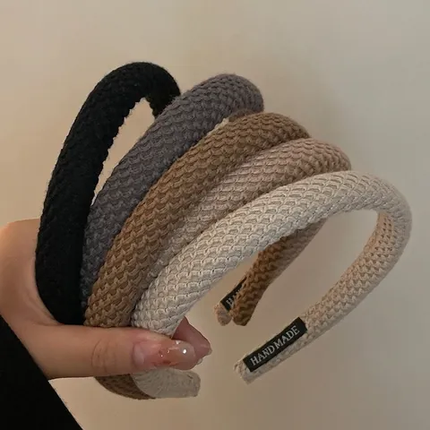 Cerchietto a Maglia Inspessito Minimalista Vintage per Donna Motivo a Nido d'Ape Fatto a Mano Accessori per Capelli