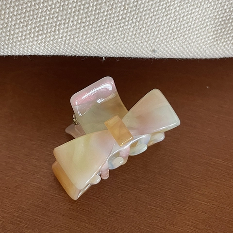Acetaat Strik Haarklem Voor Dames Mini Zoete Schildpad Marmerpatroon Haai Clip Handgemaakte Mode Haaraccessoires