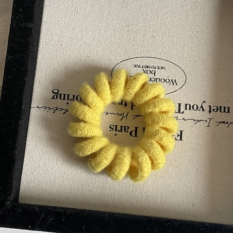 Candy Color Knitted Woolen Yarn Telephone Wire Hair Ties Spiral Elastic Hair Bands Handmade Ponytail Holders For Women