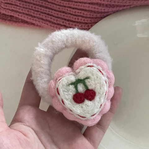 Elastici per Capelli in Feltro di Lana Cartone Animato Fatti a Mano Stile Coreano per Bambine Supporto per Coda di Cavallo Accessori per Capelli