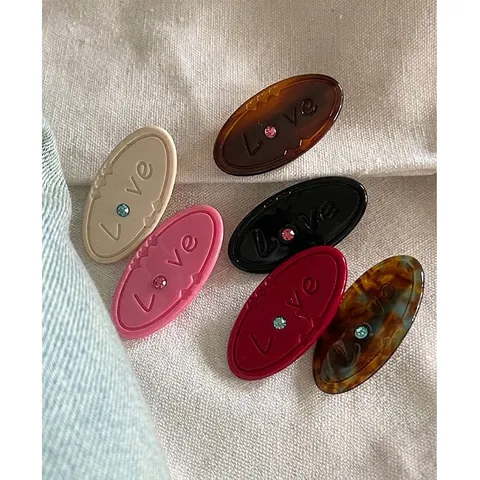 Vintage Oval Love Letter Strass Entenschnabel Haarklammern Für Damen Mode Seiten Haarnadeln Y2K Stil Haarschmuck