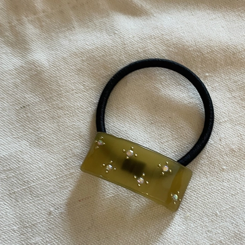 Elegant Acetate Square Hair Tie For Women Geometric Rhinestone Elastic Hair Band Korean Style Retro Hair Accessories Jewelry Gift
