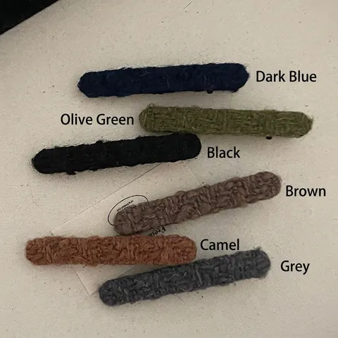 Pinza Para El Cabello Minimalista De Felpa Para Mujer Color Sólido Piel Sintética Pasadores Simple Otoño Invierno Accesorios