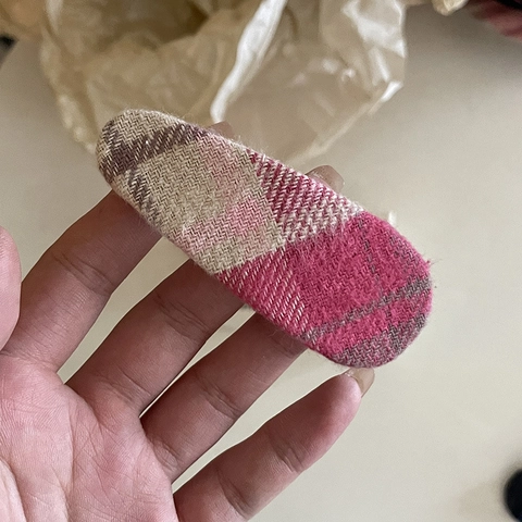 Vintage Molletta per Capelli in Tessuto a Quadri Cerchietto Retrò Tweed Accessori per Donne Ragazze Moda Quotidiana
