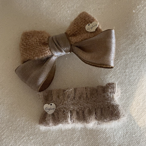 Vintage Maillard Stoff Schleife Haarklammern Cordsamt Blumen Haargummis Set Für Kinder Damen Süße Pony Clips Handgefertigter Haarschmuck