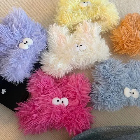 Grappige Pluche Monster Oog Haarband Zacht Imitatiebont Stirnband Schattige Dierenoren Haaraccessoires Voor Vrouwen Make-up