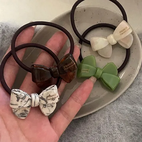 Elegante Acetaat Vlinder Haarelastiekjes Voor Dames Vintage Schildpad Luipaardpatroon Elastische Haarklemmen Mode Accessoires