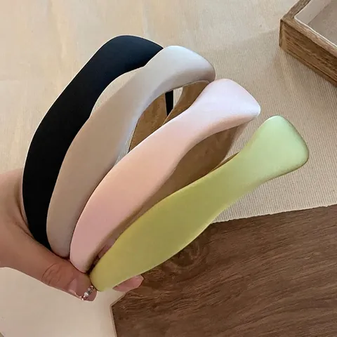 Satin Gepolsterter Schwamm Haarreif Unregelmäßige Linien Mode Textur Haarreifen Süße Stoff Haaraccessoires Damen Alltag