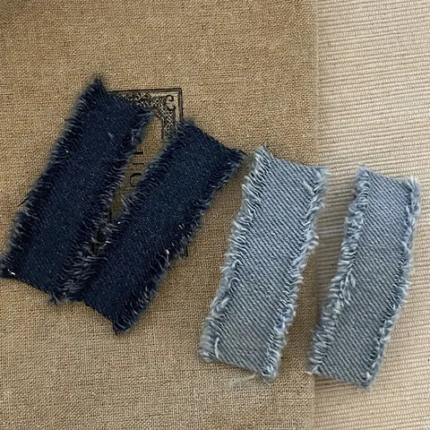 Damen Retro Denim BB Haarspange Vintage Hellblau Ausgefranst Rechteckig Gefranst Haarklammer Casual Täglichen Haarschmuck