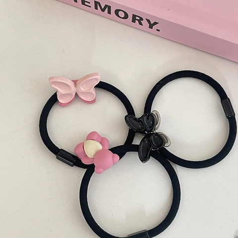 Zoet Vlinder Elastiekje Zwart Hars Legering Haarband Voor Dames Meisjes Dagelijks Mode Decoratief Haaraccessoire
