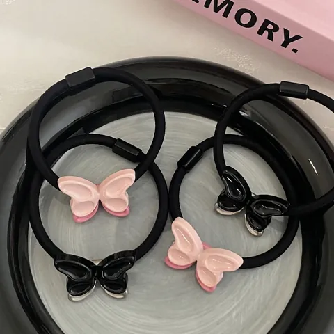 Zoet Vlinder Elastiekje Zwart Hars Legering Haarband Voor Dames Meisjes Dagelijks Mode Decoratief Haaraccessoire