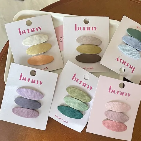 Koreanischer Stil Handgefertigt Stoff Haarklammern Set Für Mädchen Kinder Vintage Blumenmuster Ellipse BB Clips Pony Seitenclips Set