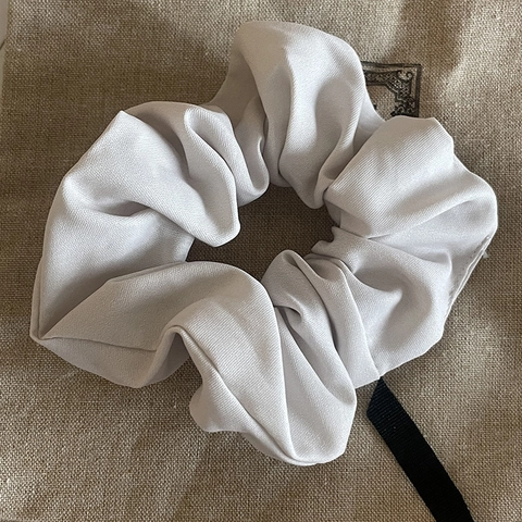 French Vintage Denim Fabric Scrunchies Large Pleated Hair Ties Solid Color Elastic Hair Bands For Women Daily Hair Accessories
