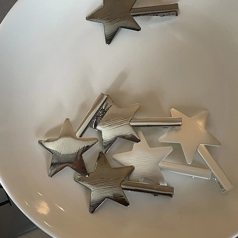 Fermaglio per Capelli a Stella in Lega Minimalista da Donna Forcina a Pentagramma in Metallo Spazzolato Accessori per Capelli