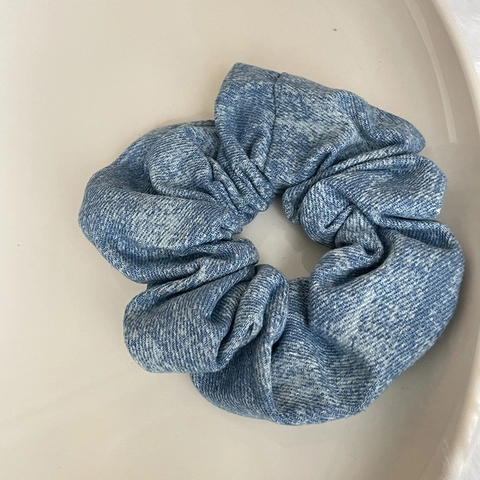 Cerchietto con Fiocco in Tessuto Denim Vintage per Donna Fascia per Capelli con Texture Snow Wash Retro Accessori per Capelli Fatti a Mano
