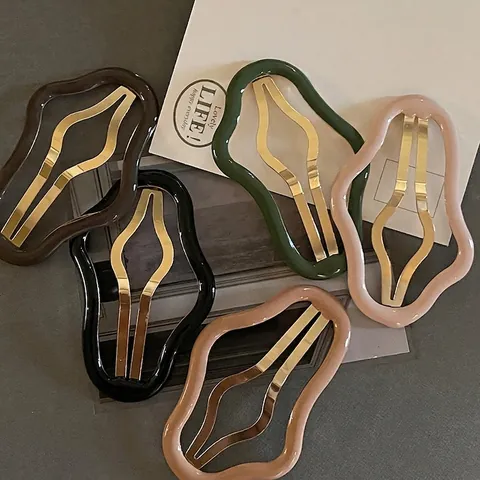 Cloud Shaped Hollow Out Wave Hair Clips For Women Minimalist Metal Side Fringe BB Clip Daily Commuting Fashion Hair Accessories