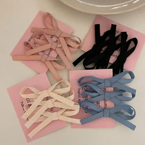 Koreanischer Stil Schmetterling Band Haarspangen Elegant Handgefertigte Satin Schleife Haarklammern Für Damen Mädchen Mode Haarschmuck