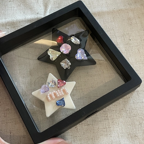 Collezione di Fermagli per Capelli Y2K Rosa Strass Cuore Stella per Donna Acrilico Perla Artificiale Geometrica Accessori per Capelli