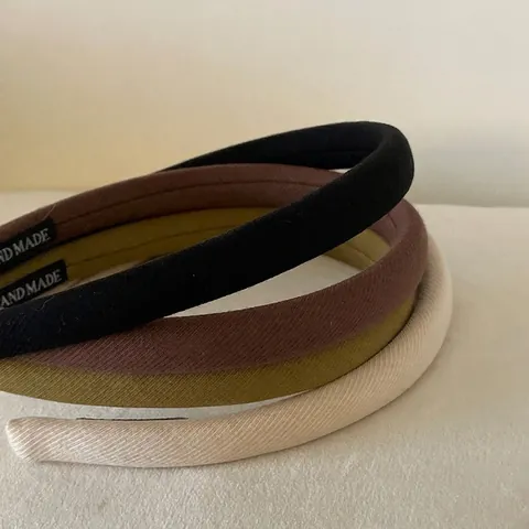 Diadema Acolchada de Estilo Coreano para Mujer Color Sólido Tela de Sarga Con Etiqueta Hecha a Mano Accesorios para Pelo