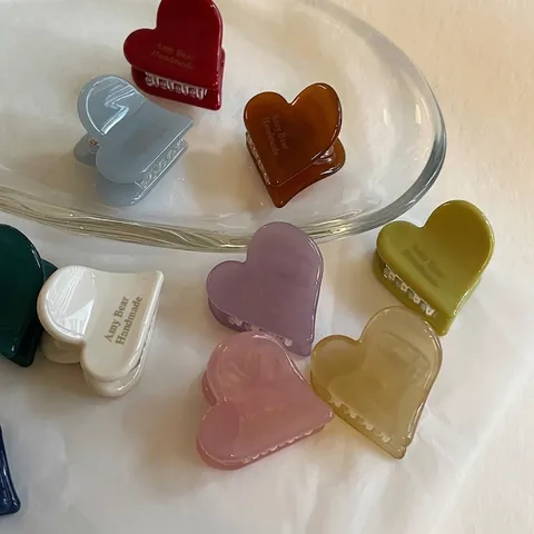 Mini Hart Haarklem Acetaat Kleine Haarklem Voor Dames Meisjes Minimalistisch Zoet Elegant Mode Haaraccessoires Cadeau