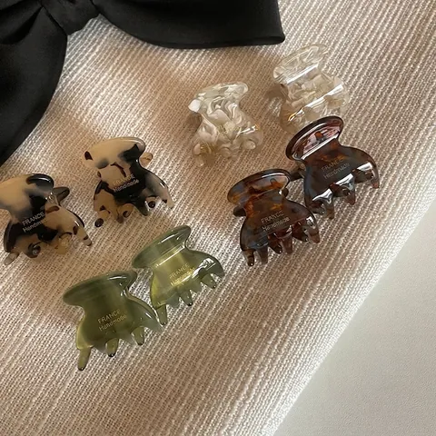 Franse Stijl Acetaat Mini Haarklemmen Voor Dames Elegante Schildpad Marmerpatroon Kleine Haarklemmetjes Haaraccessoires