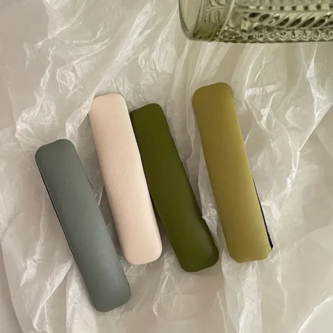 Retro Minimalist Leather Texture Rectangle BB Hair Clip For Women Solid Color Geometric Side Clip Chic Daily Fashion Headwear Accessory